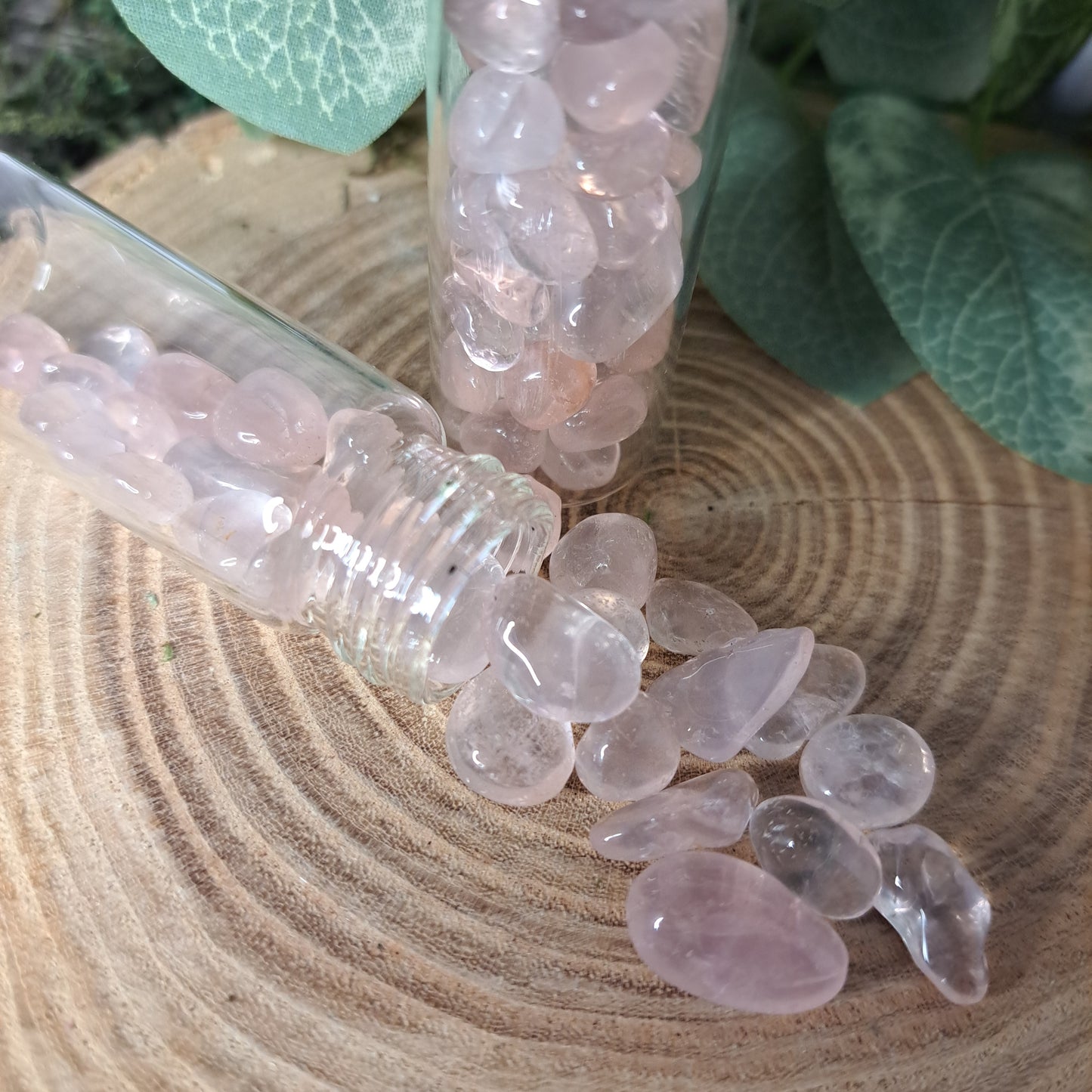 Rose Quartz Crystal Chip Bottle