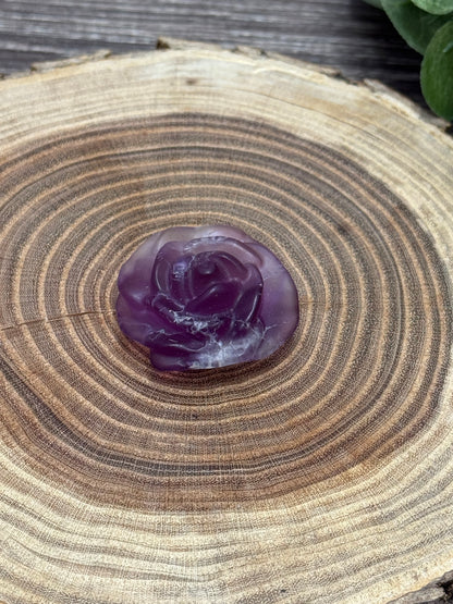 Fluorite Rose Carving