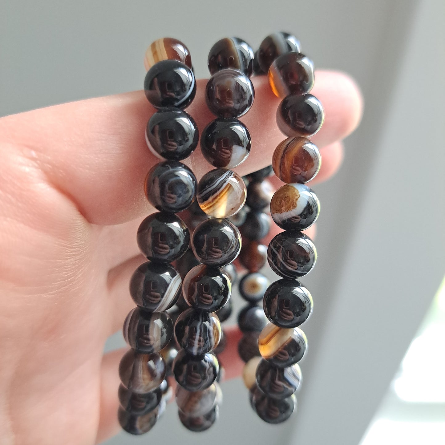 Orca Agate (Black & Brown) -  Bracelet