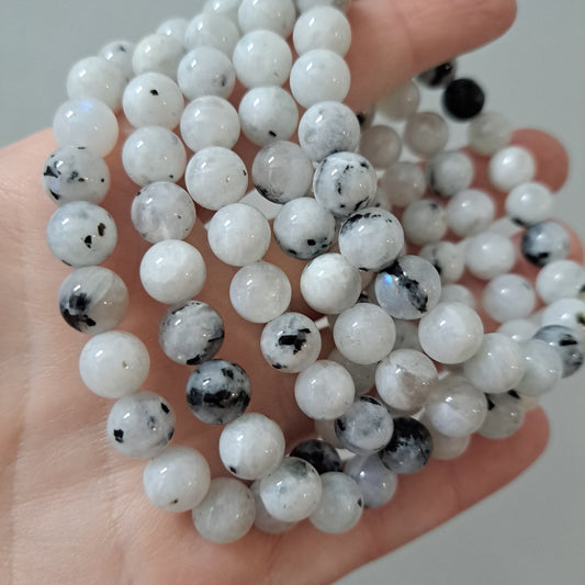 White & Black Moonstone -  Bracelet