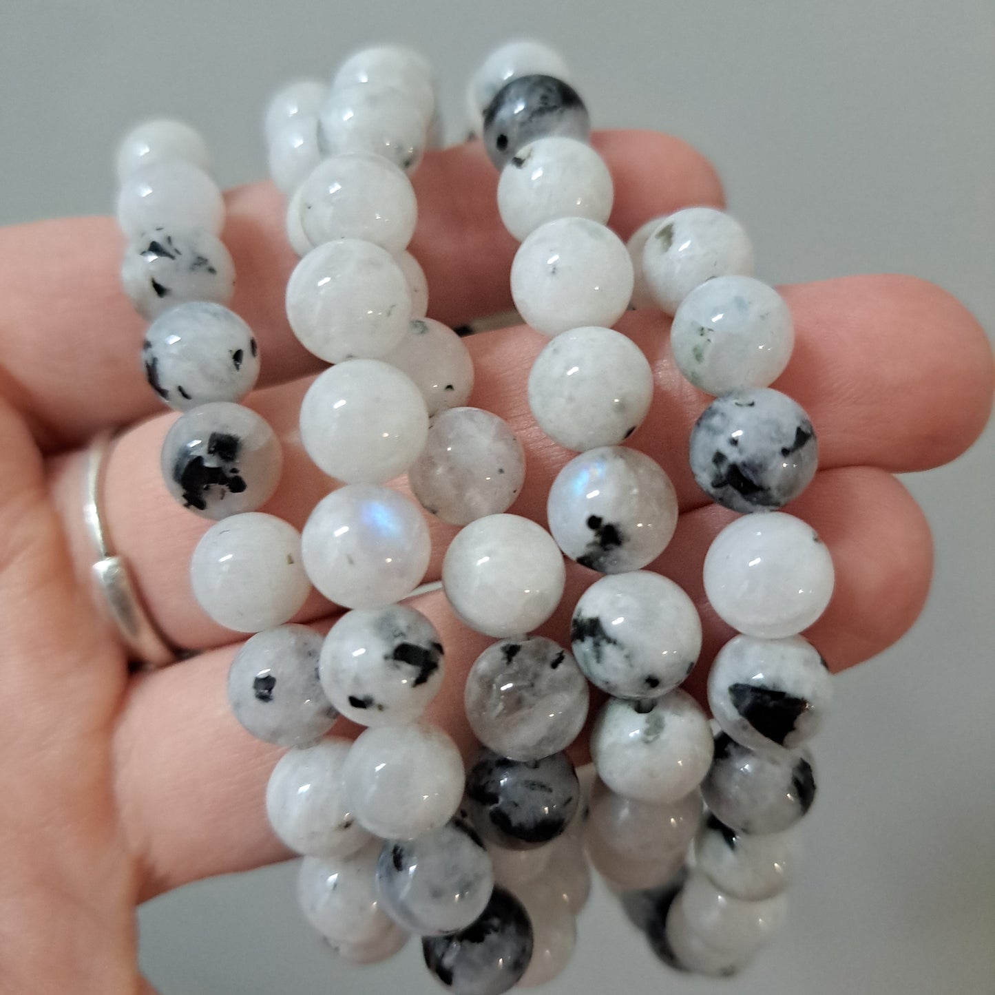 White & Black Moonstone -  Bracelet