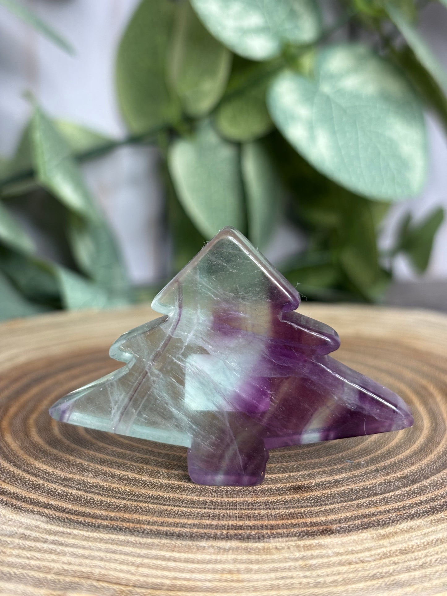 Christmas Tree Crystal Carving (Fluorite)