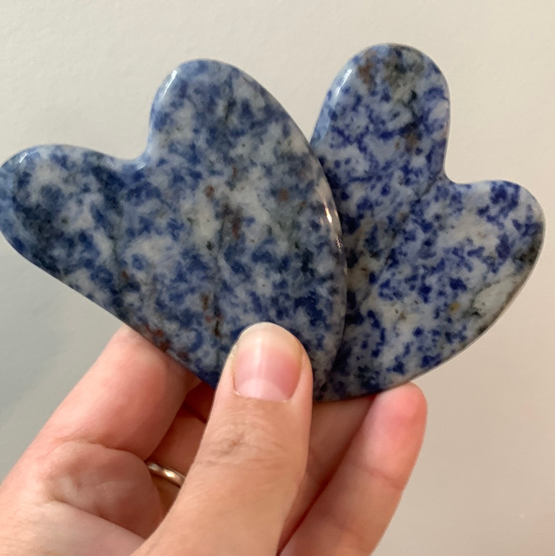 Gua Sha- Blue Spot Dot Jade