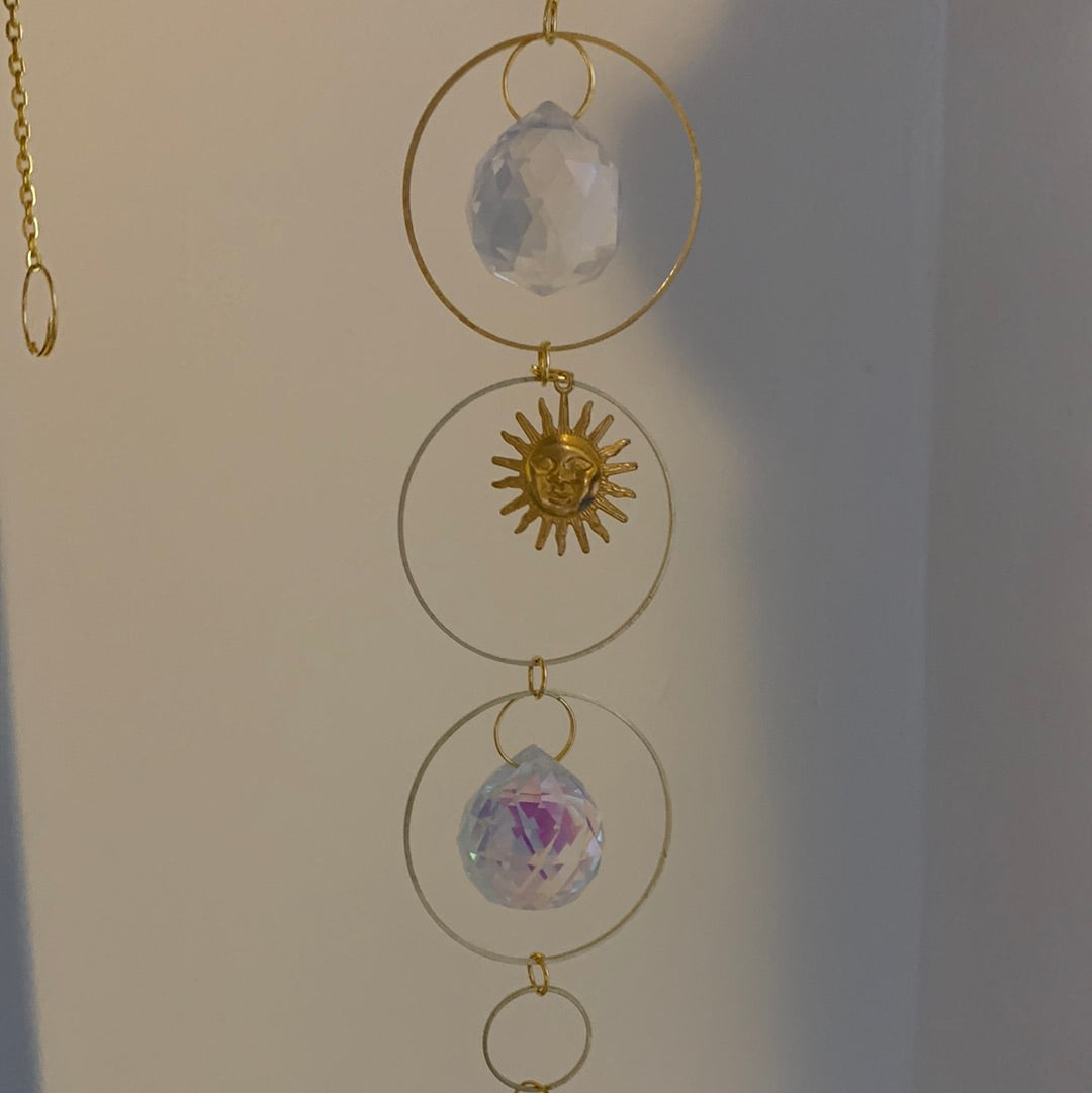 Gold Sun Catcher - Three Circles