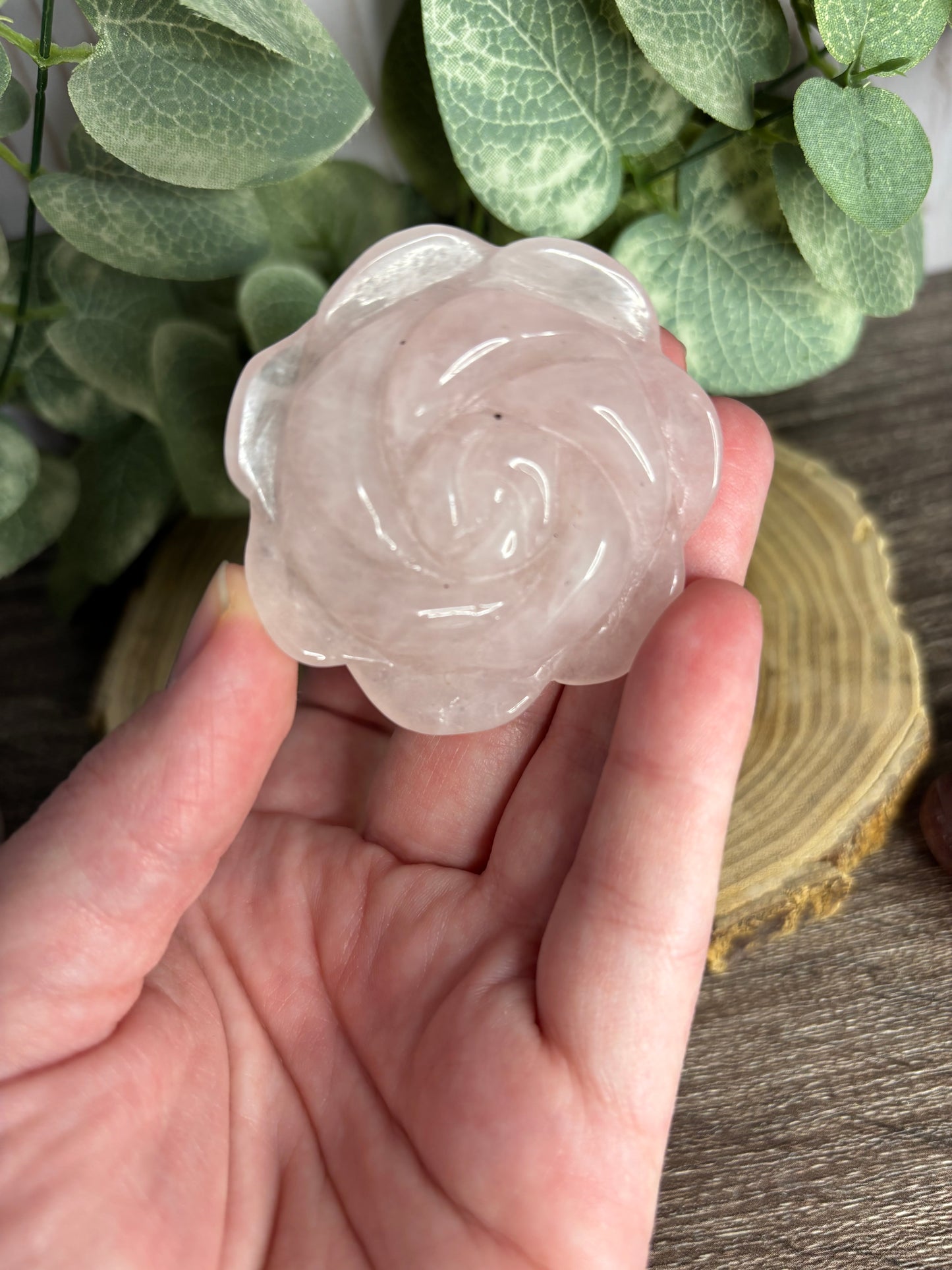 Flower Carvings - Rose Quartz & Strawberry Quartz