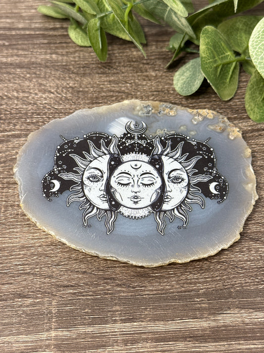 Agate Slab with Designs