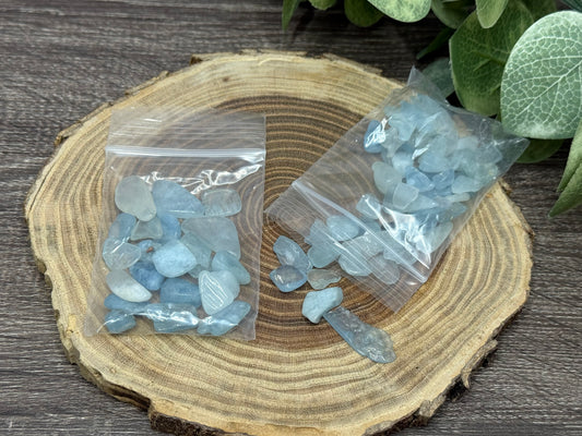 Aquamarine Crystal Chip Bag