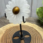 Daisy on Stand - Selenite and orange calcite or tigers eye middles