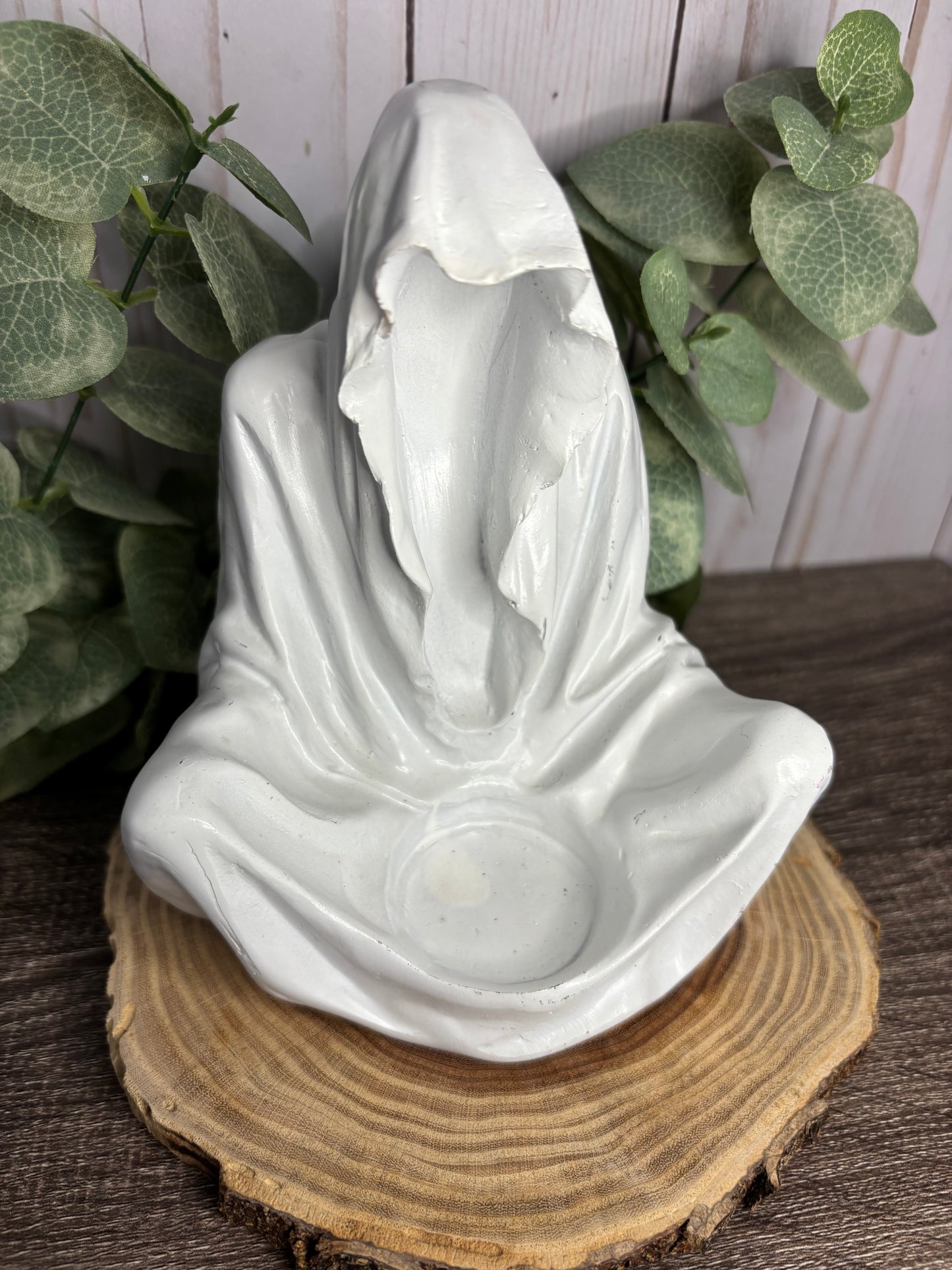 White Hooded Figure Sphere Holder/Stand