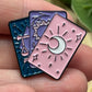Mystical Pins - Crystal Ball, Cards, Crystals w Moon Pin