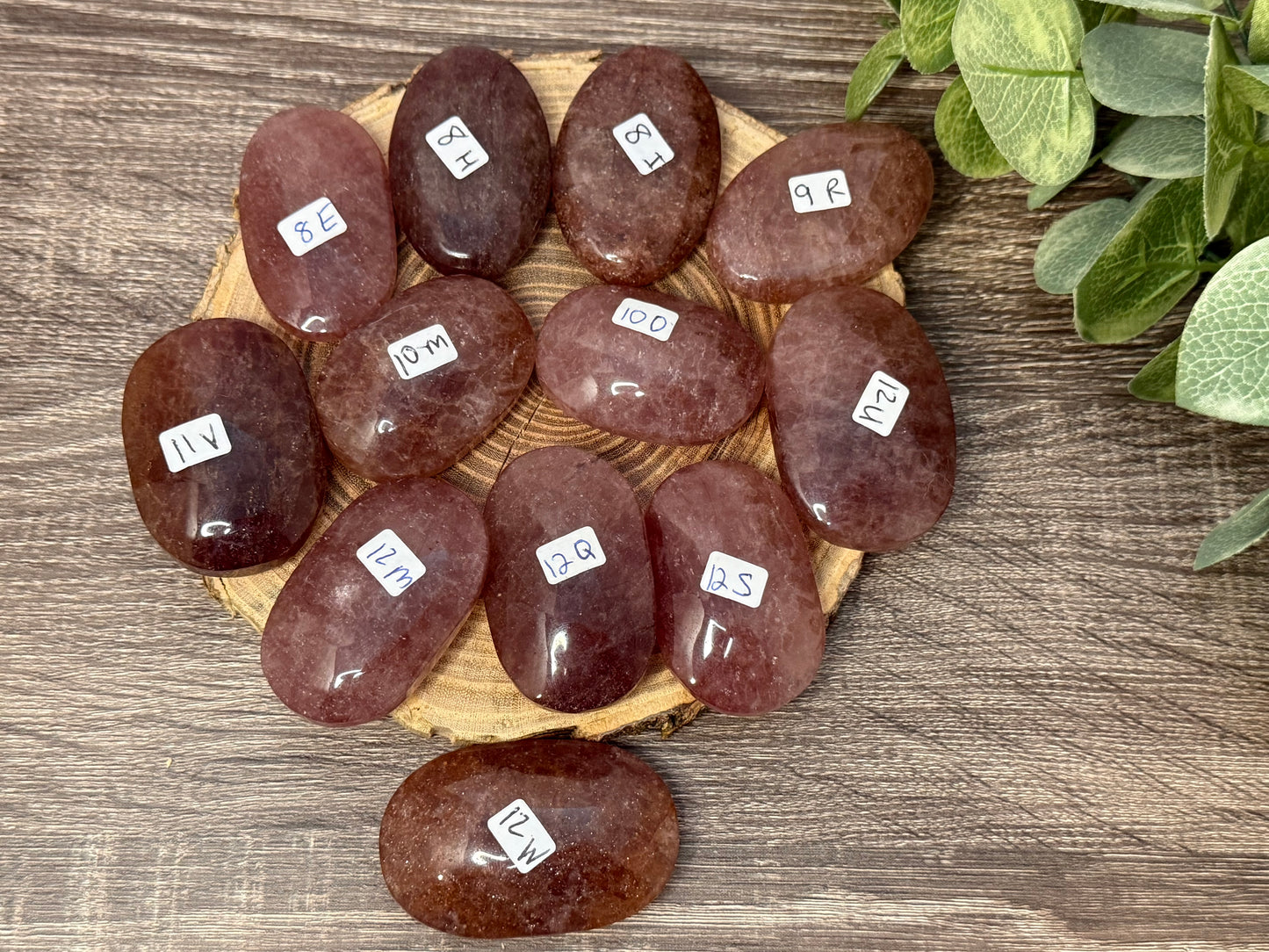 Strawberry Quartz Palm Stone