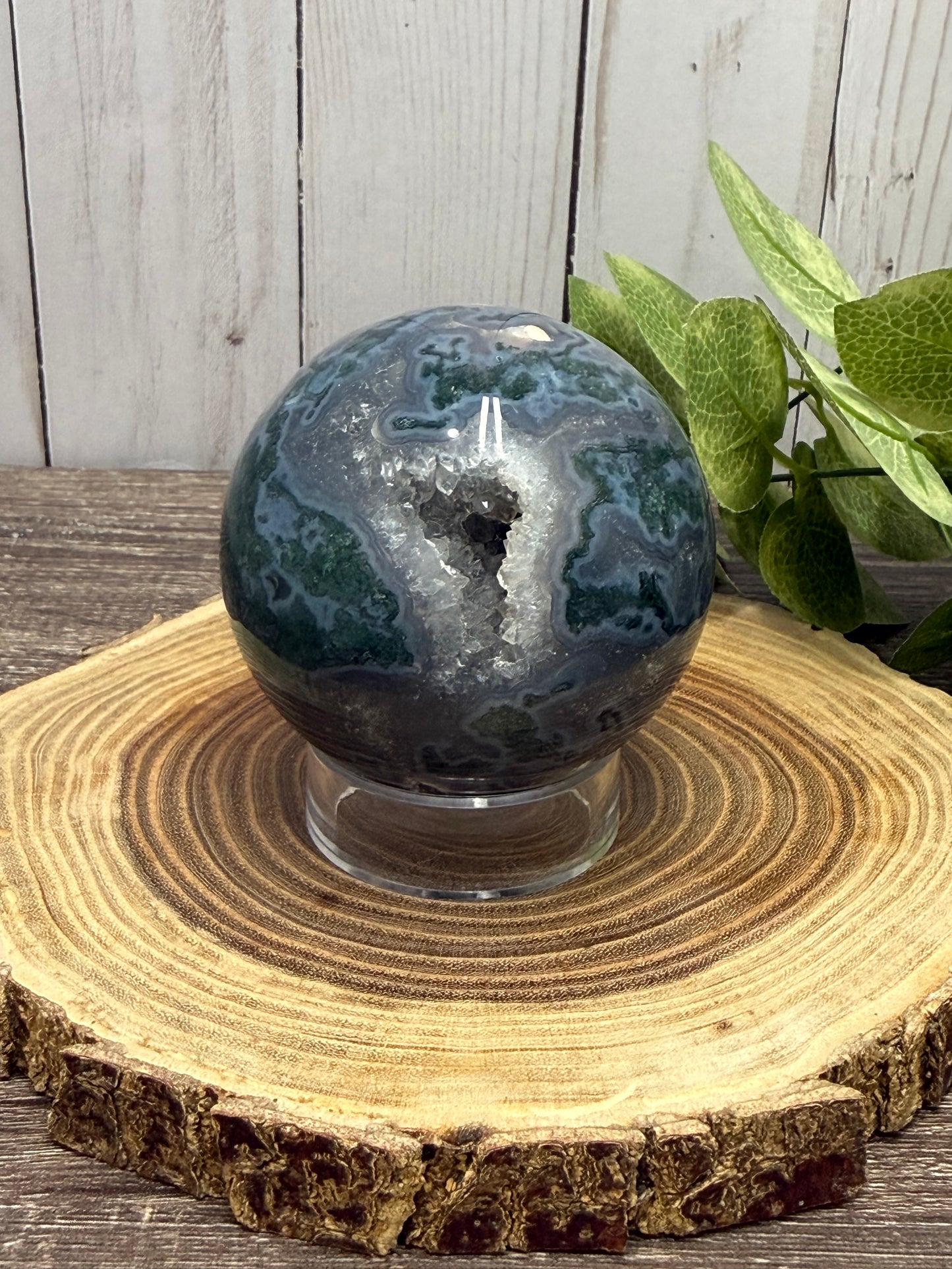 Moss Agate Spheres - Druzy