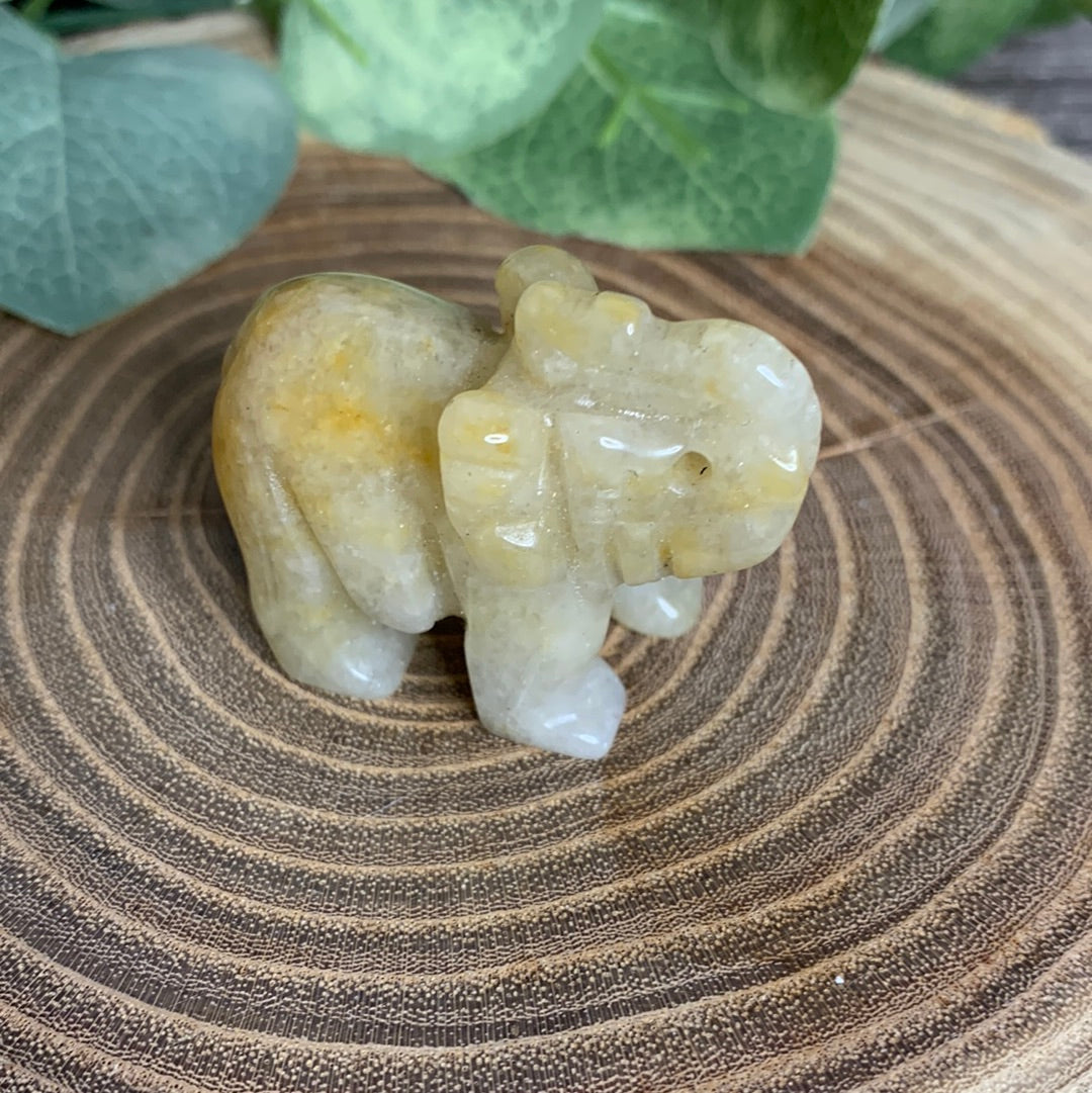 Elephant Crystal Carving - Small