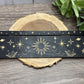 Card Stand, Card Holder, Card Board - Wooden Rectangle Sun, Crystals, Stars, Moon, Planet (Black)