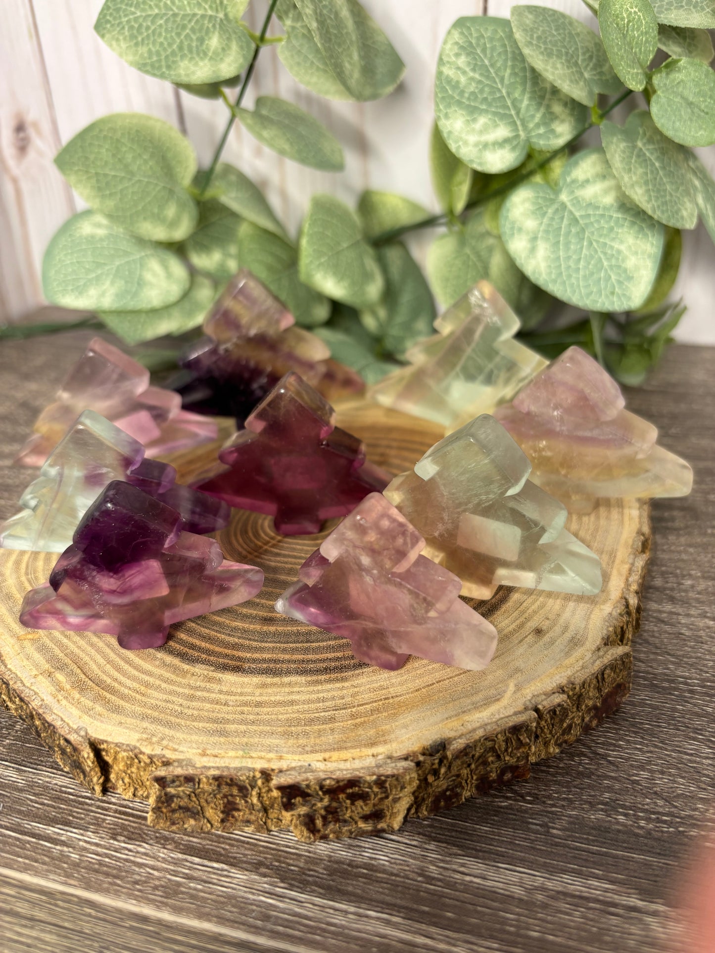 Christmas Tree Crystal Carving (Fluorite)