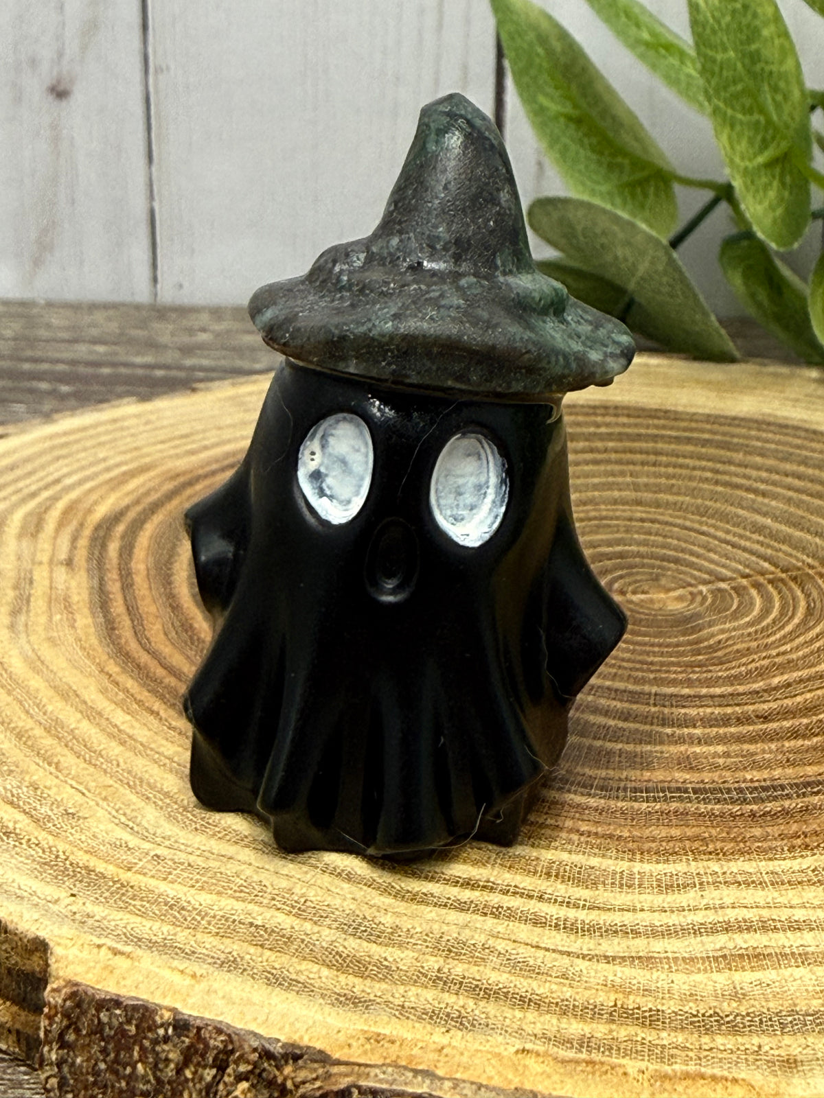 Obsidian Ghost Carving with Different Crystal Hats