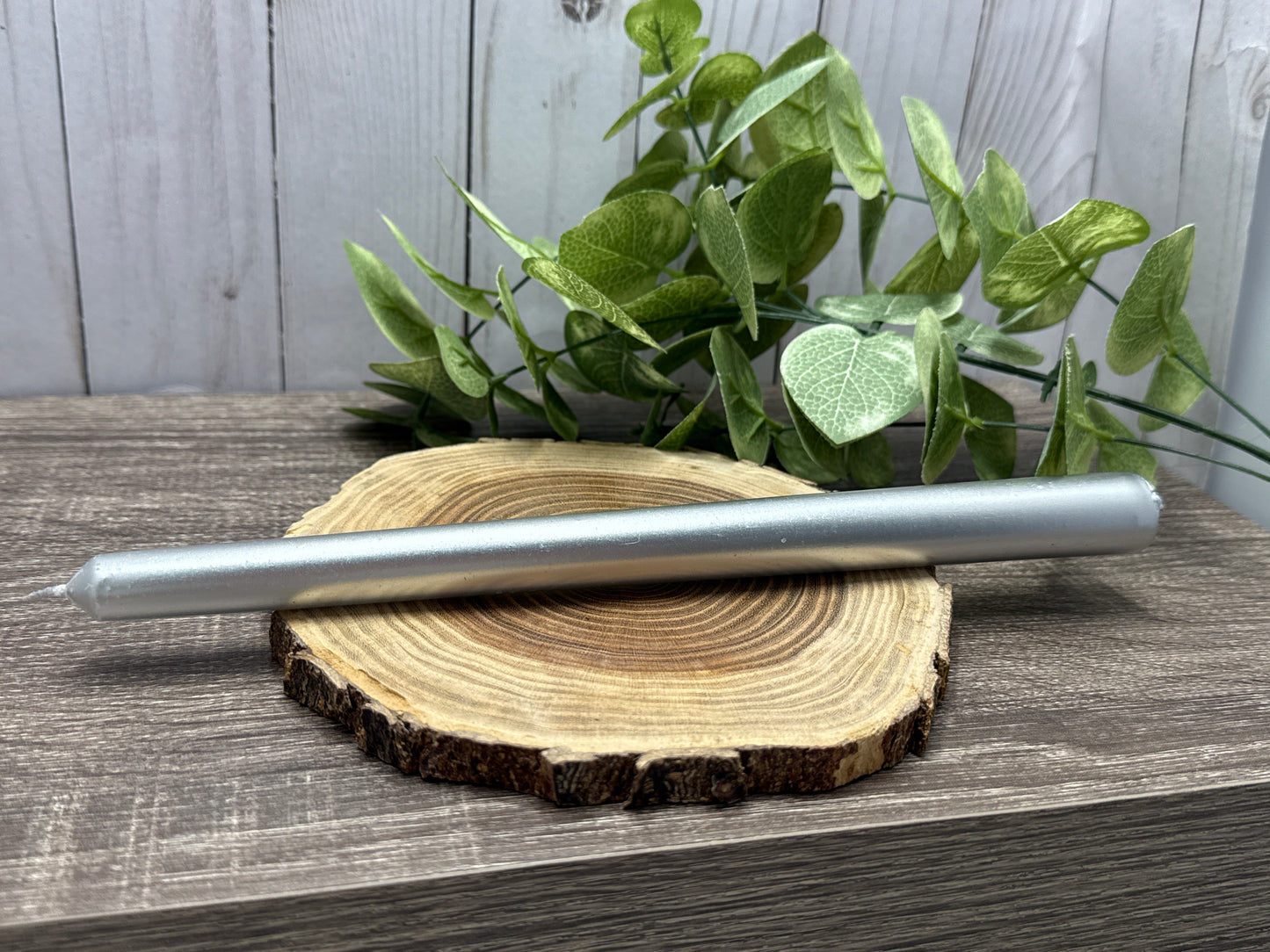 Large Tapered Candles - Silver