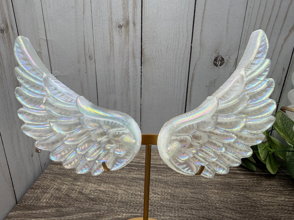 Small Selenite Wings with Stand