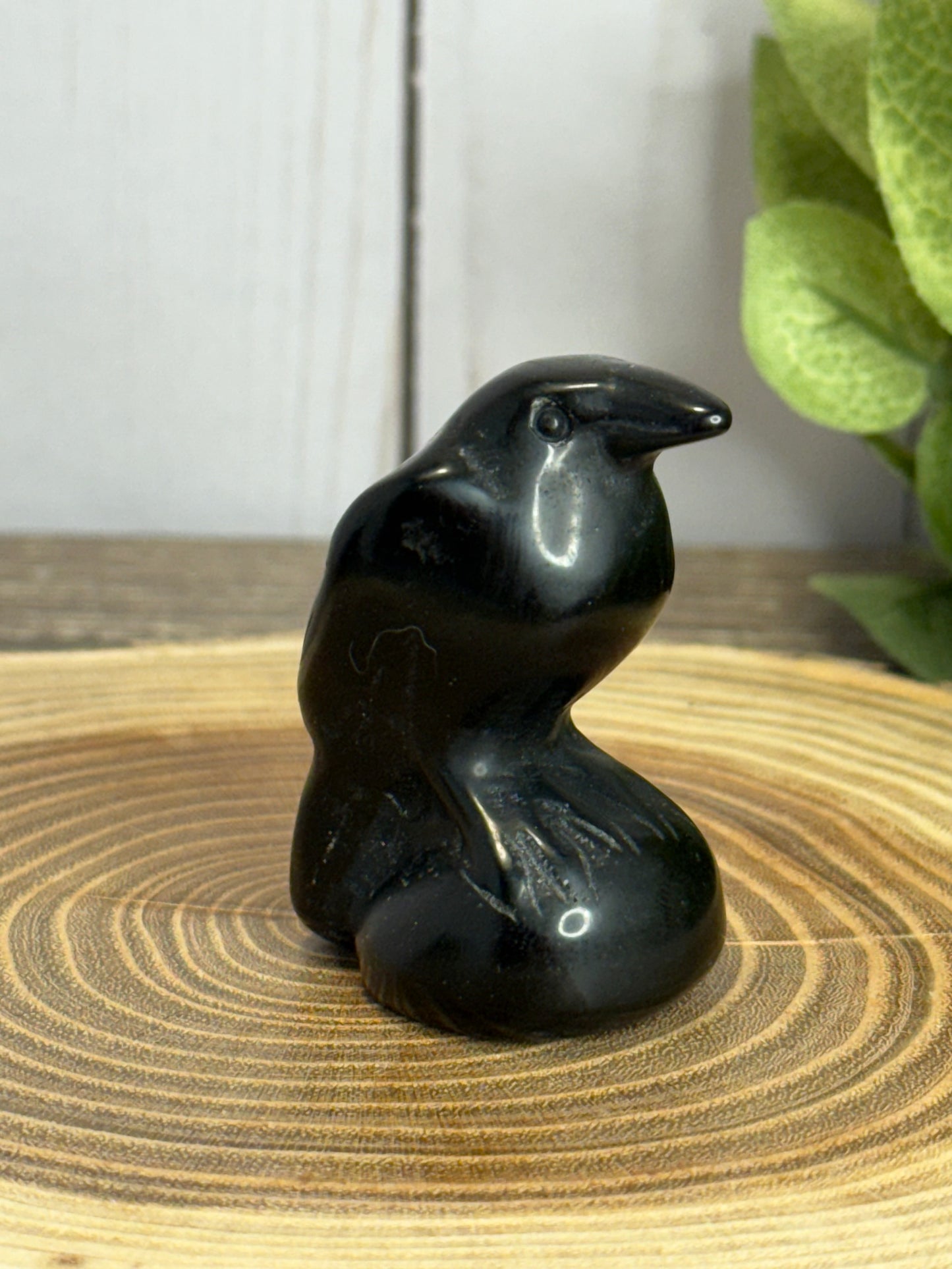 Raven Obsidian Carving - Medium SIze