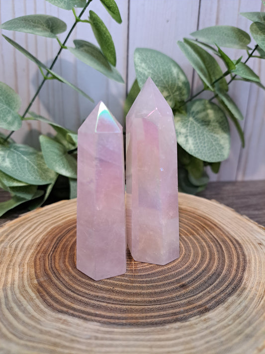 Aura Rose Quartz Towers