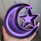 Moon and Star a- Wooden (painted metallic)