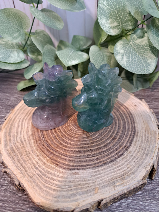 Unicorn Head - Fluorite Carving