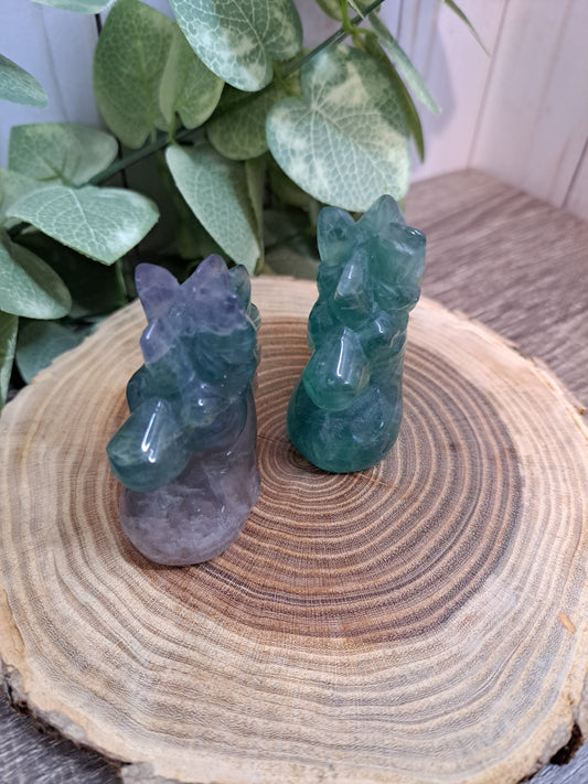 Unicorn Head - Fluorite Carving