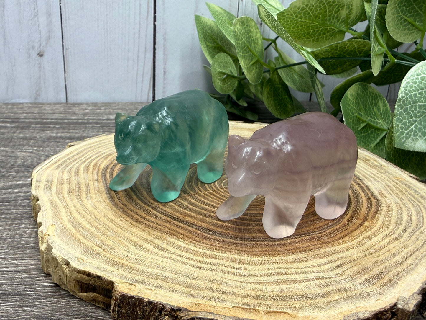 Fluorite Bear Carvings