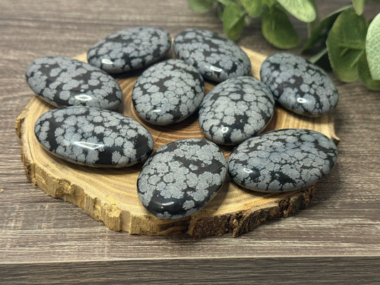 Snowflake Obsidian Palm Stones