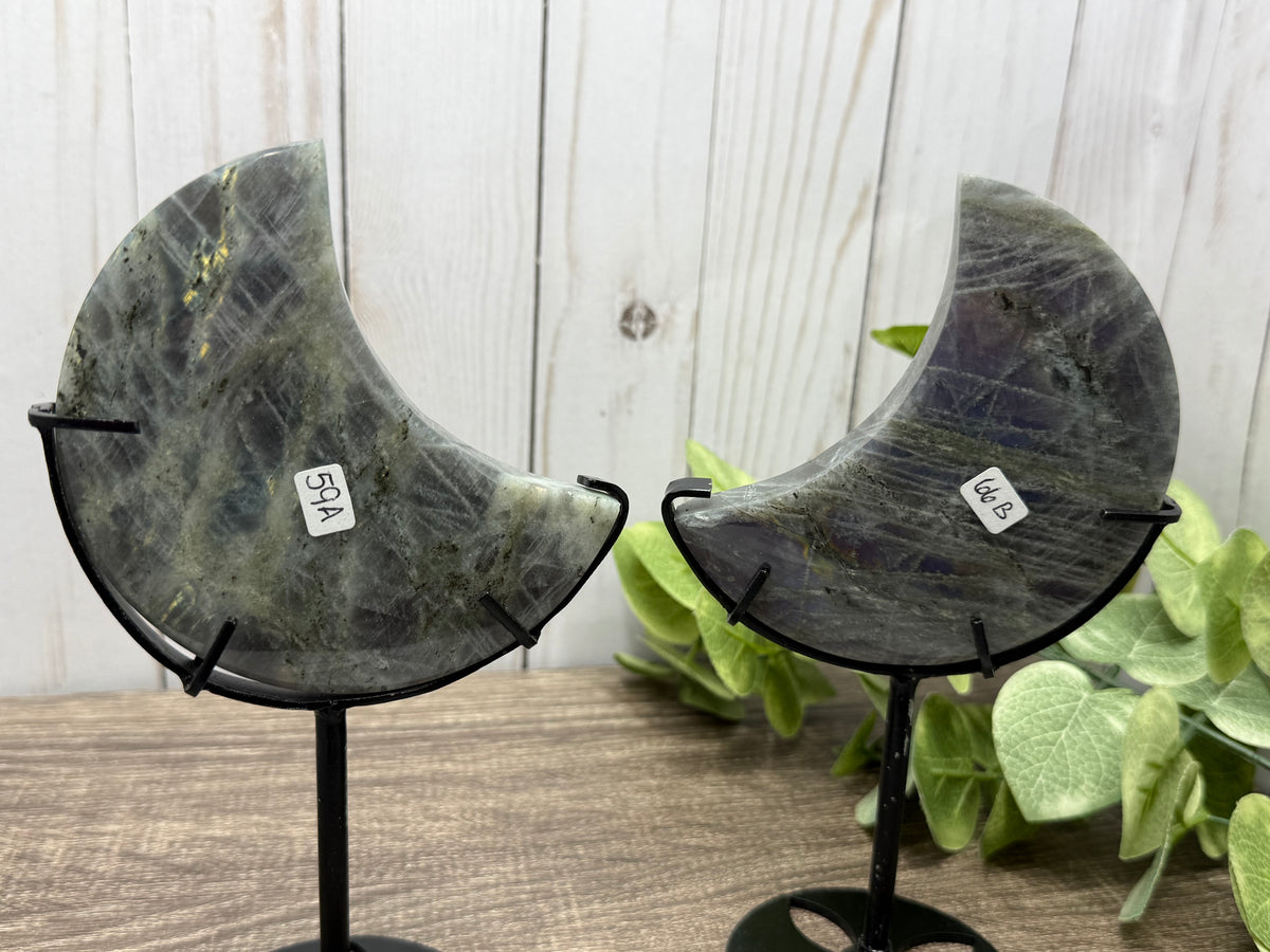 Labradorite Moons on Stands