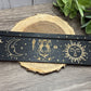 Card Stand, Card Holder, Card Board - Wooden Rectangle Moon, Sun, Triple Goddess (Black)