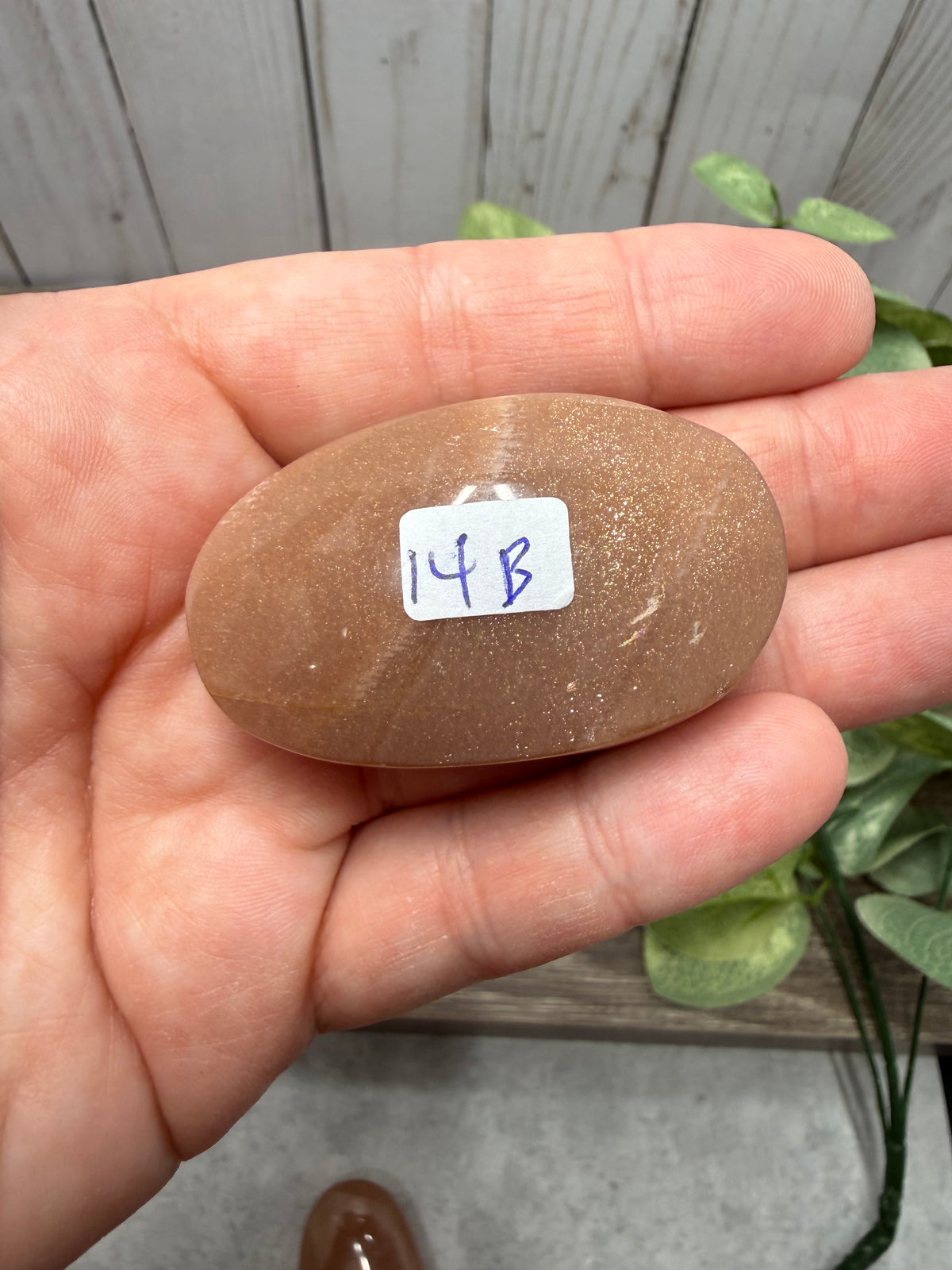Peach Moonstone Palm Stones