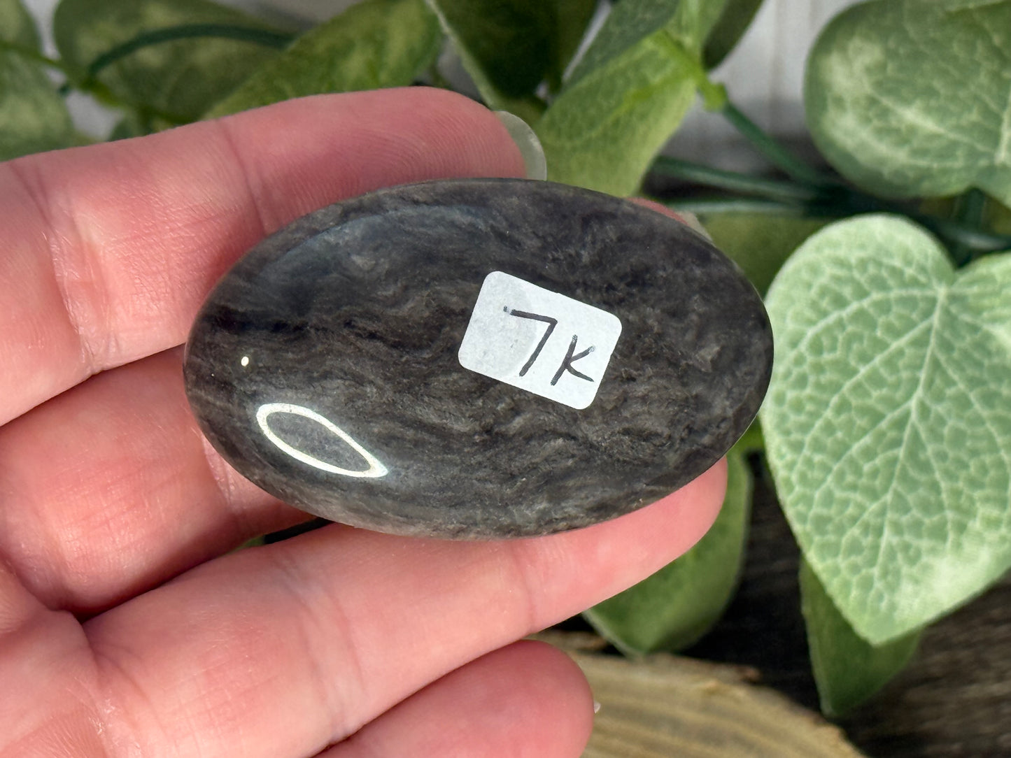 Obsidian - Silver Sheen Palm Stones