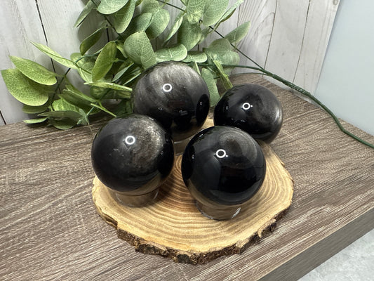 Silver Sheen Obsidian Sphere