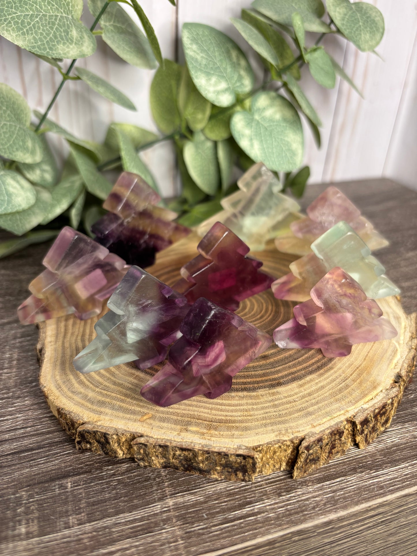 Christmas Tree Crystal Carving (Fluorite)