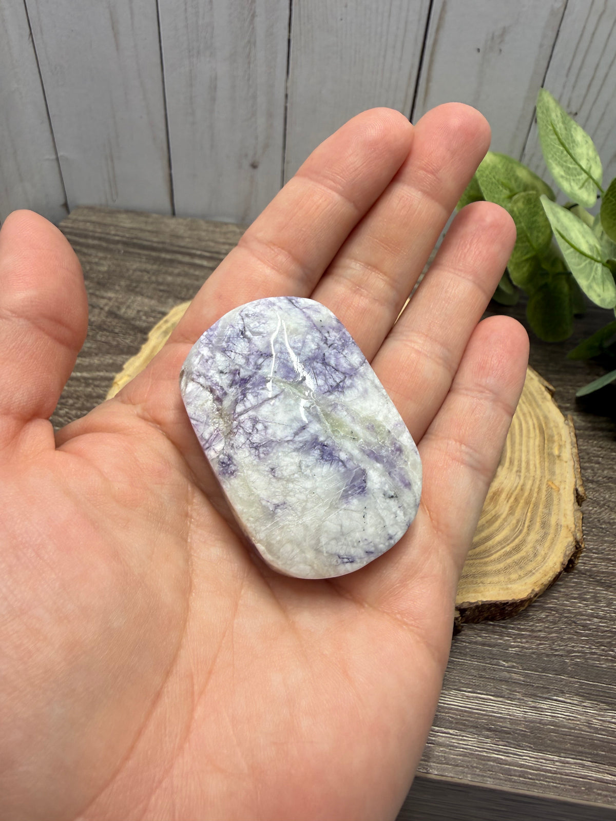 Opal and Fluorite Palm Stones