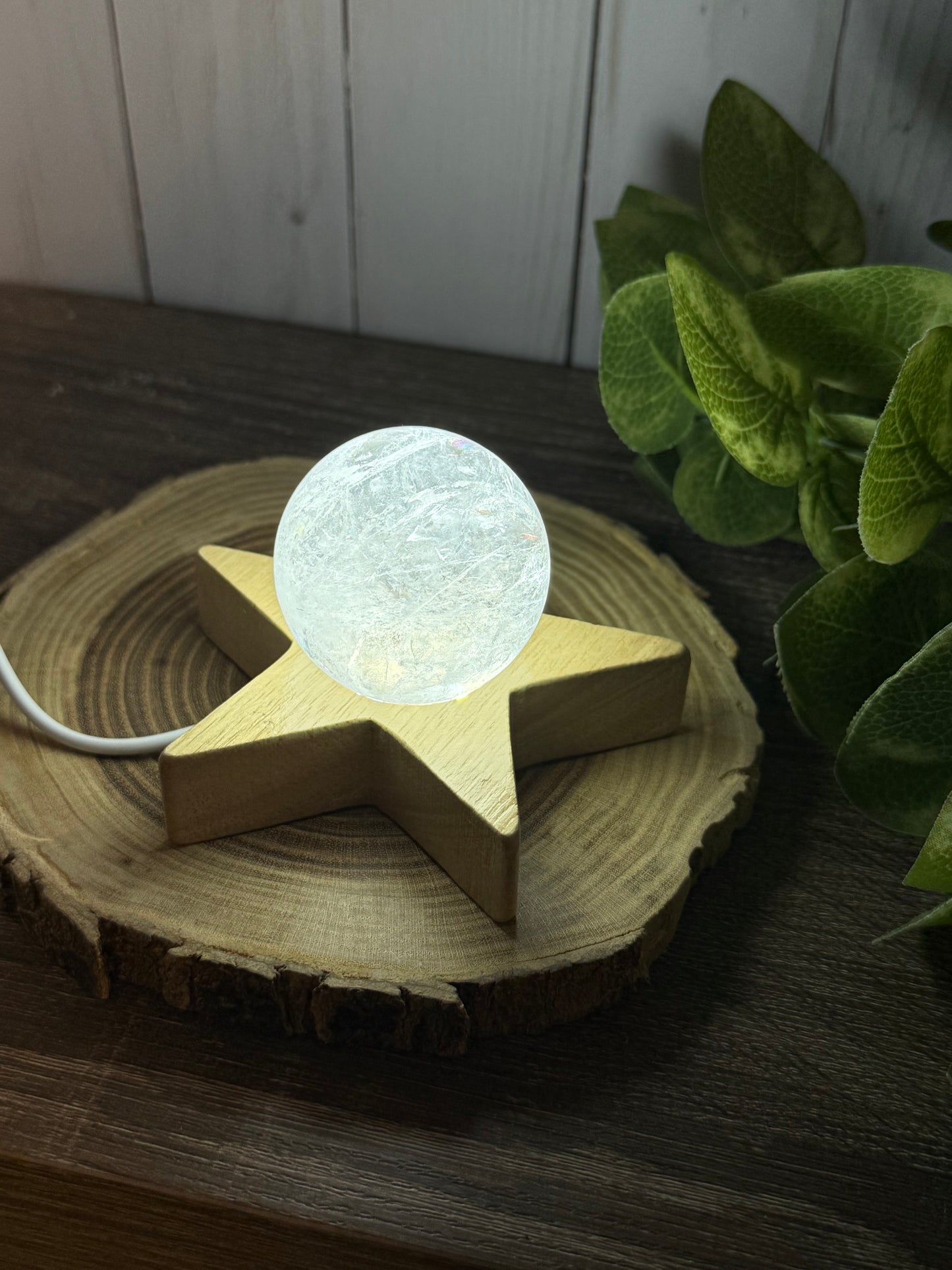 Wooden Light Up Sphere Stand