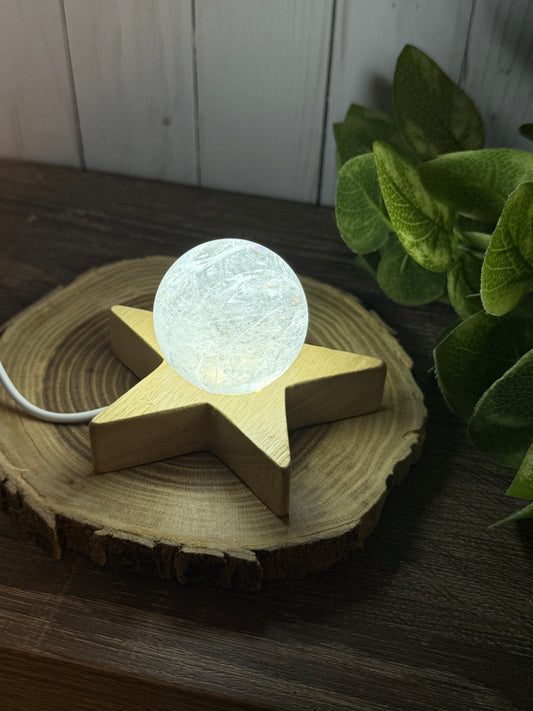 Wooden Light Up Sphere Stand