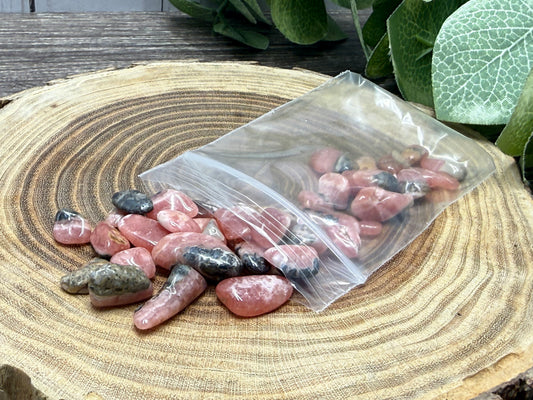 Rhodochrosite Crystal Chip Bag