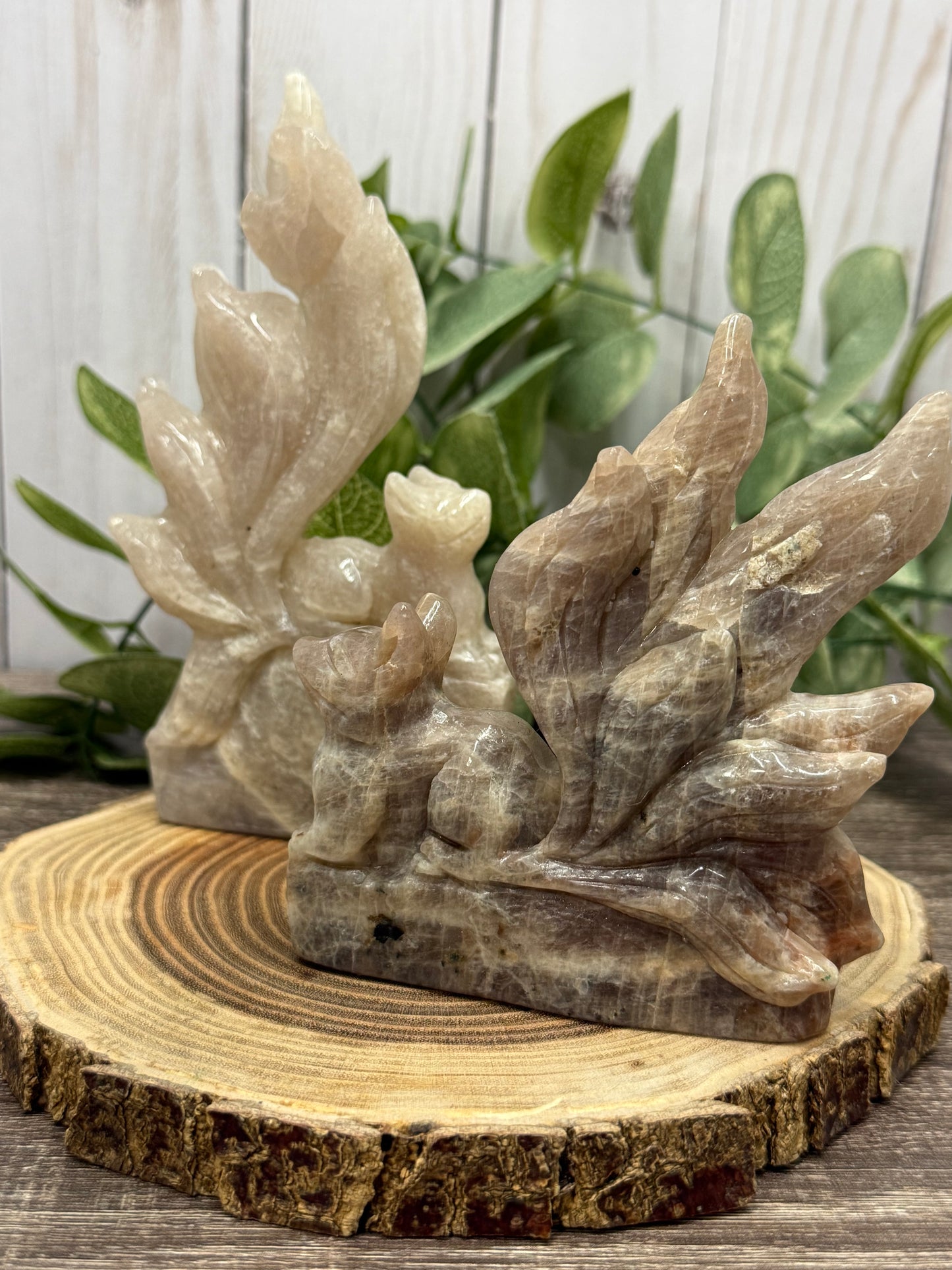 Nine Tailed Fox - Grey Moonstone