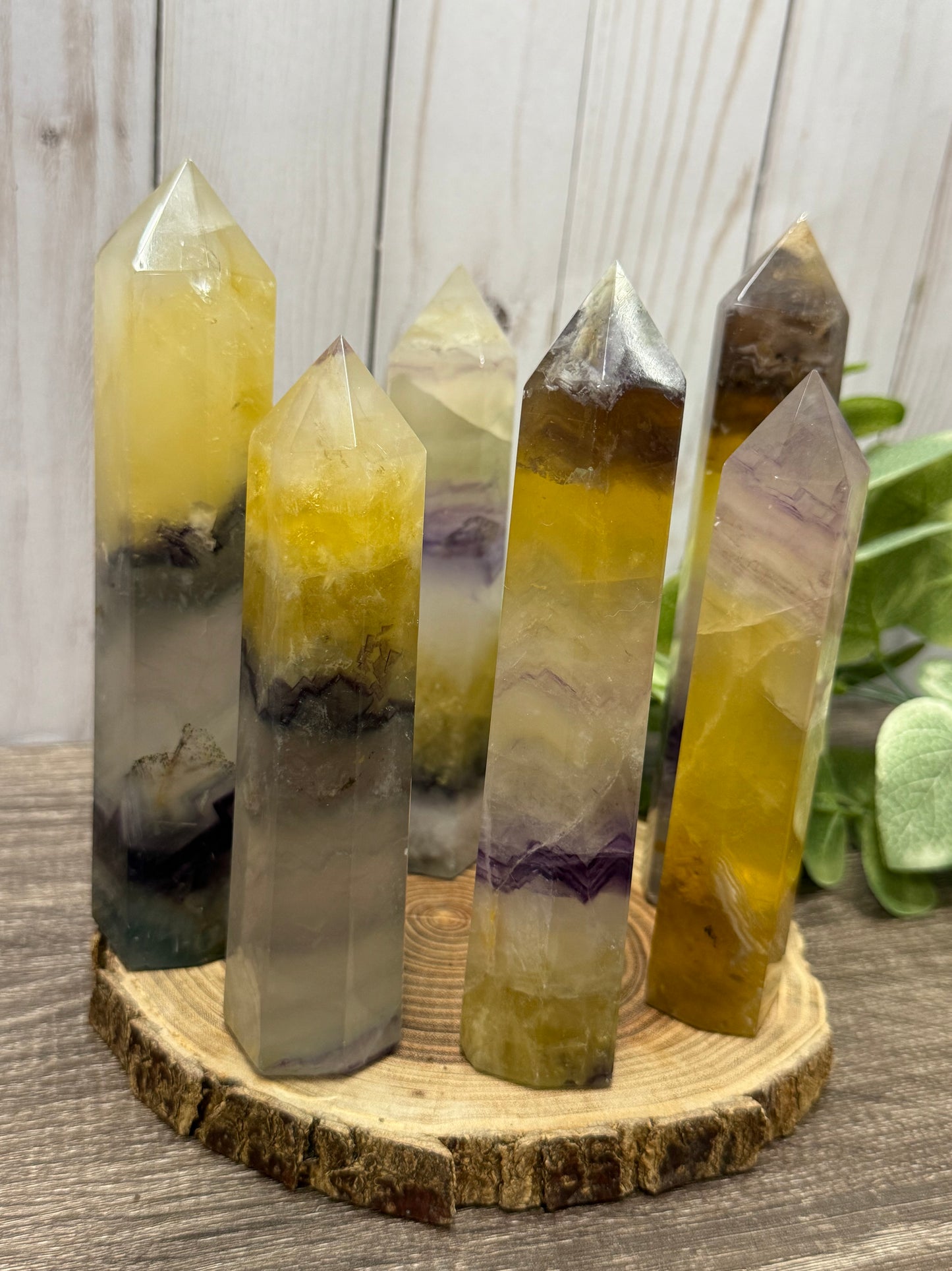 Fluorite Towers Larger - Yellow and Purple