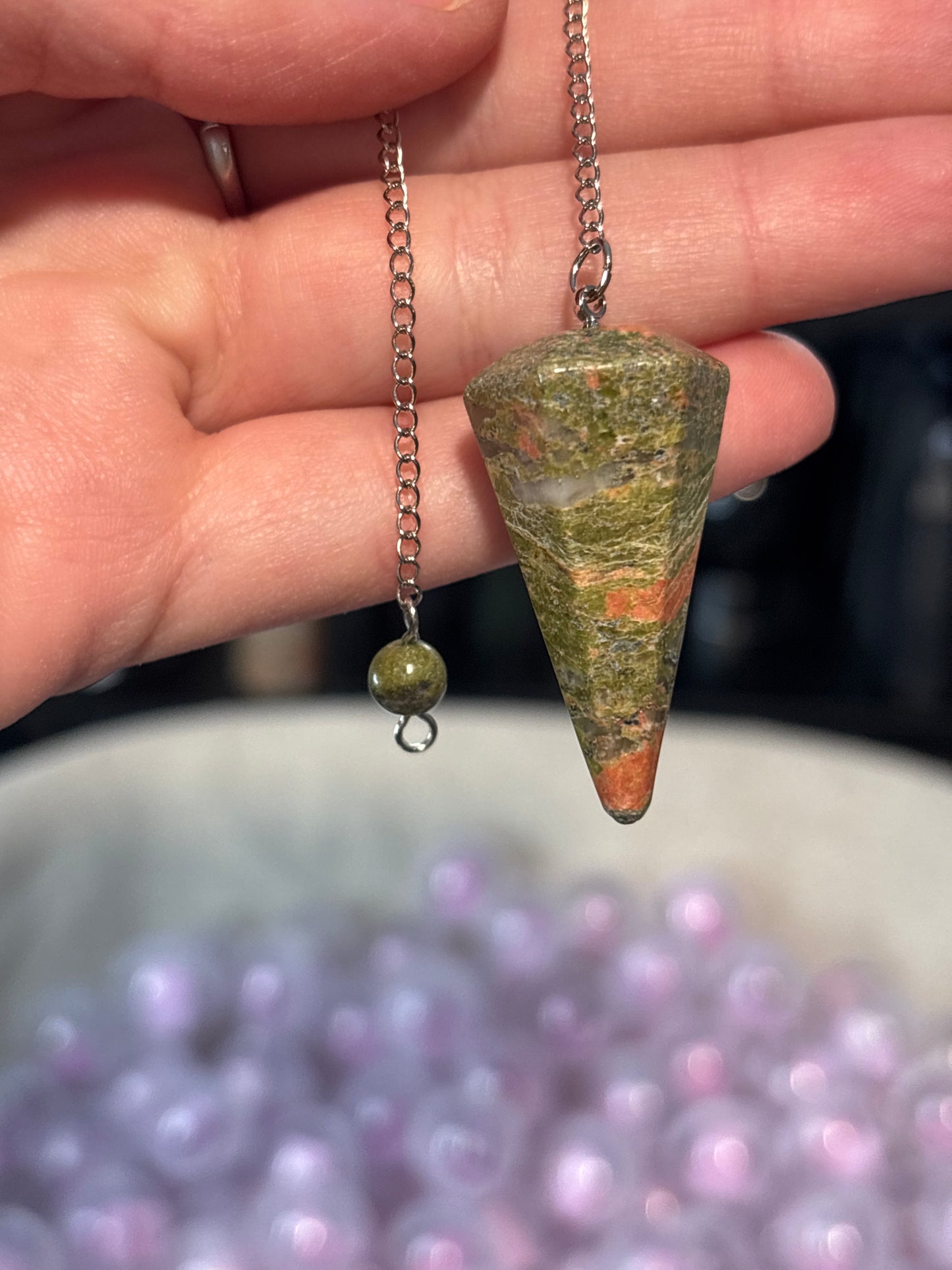 Pendulum Pointed  - Unakite