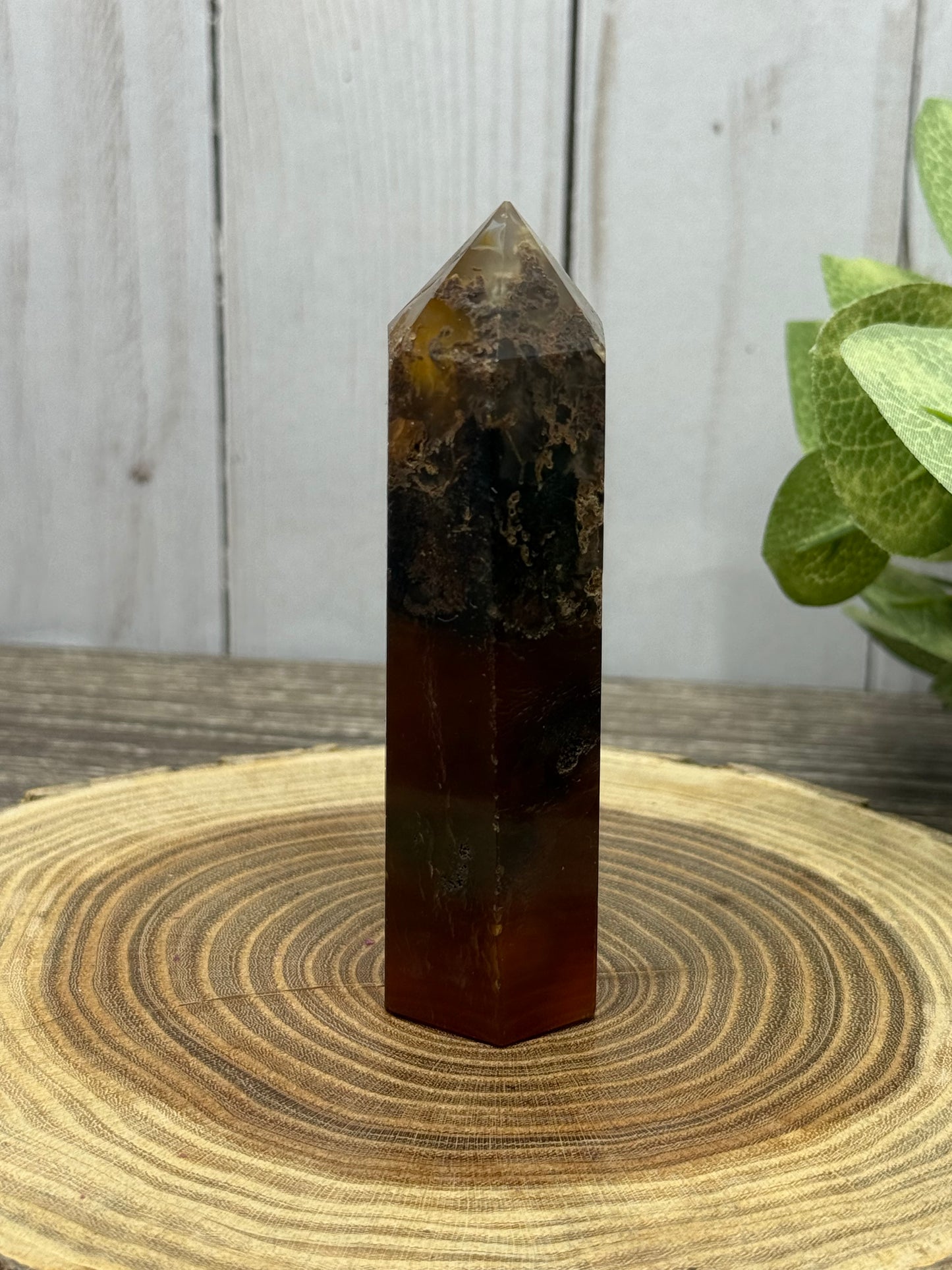Moss Agate and Carnelian Mixed Tower