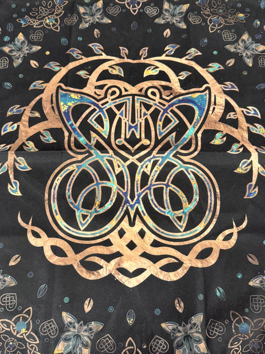 Altar Cloth suede - Tree of Life, Celtic knots