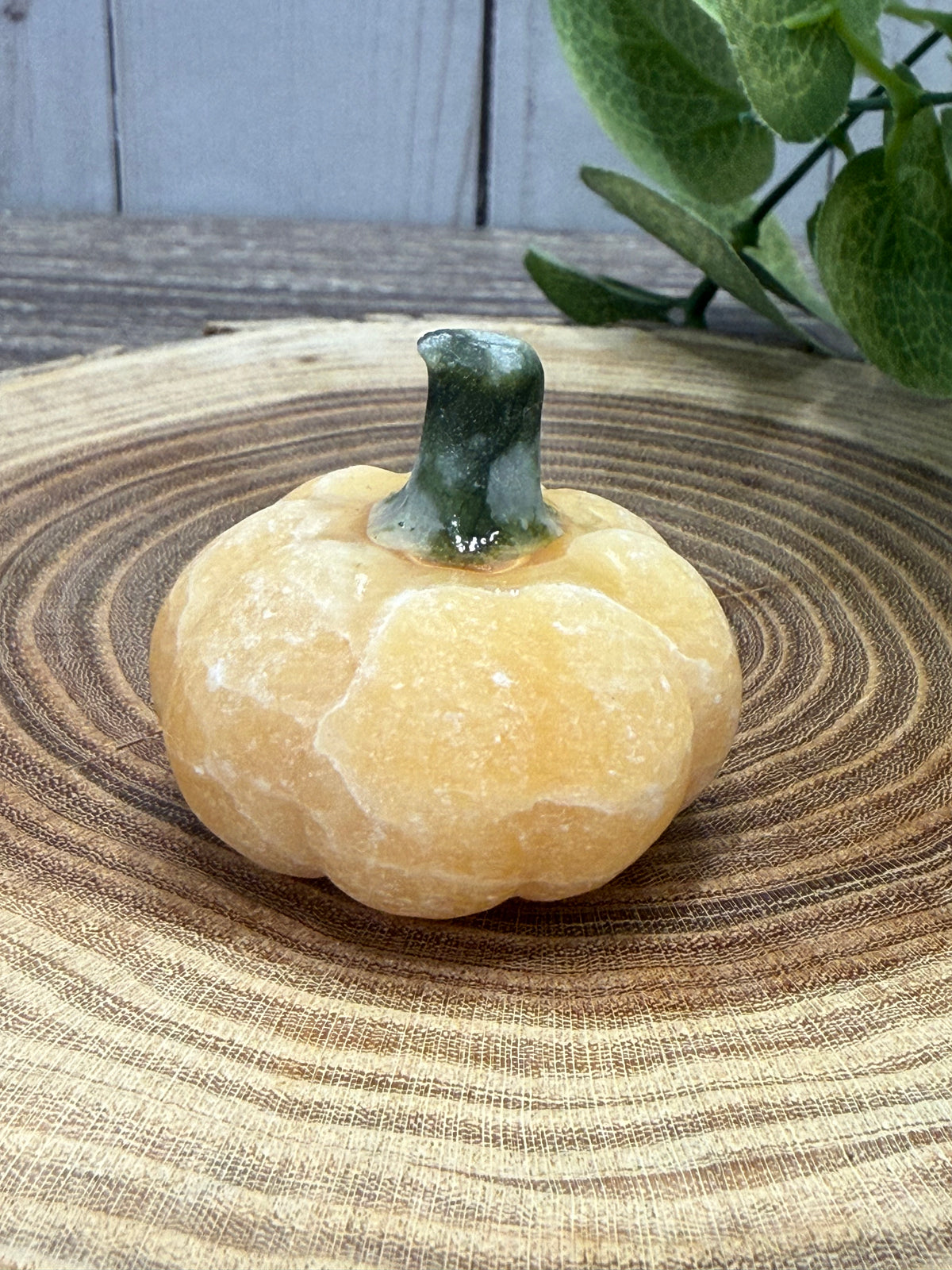 Pumpkin Carving - Orange Calcite and Green Jade