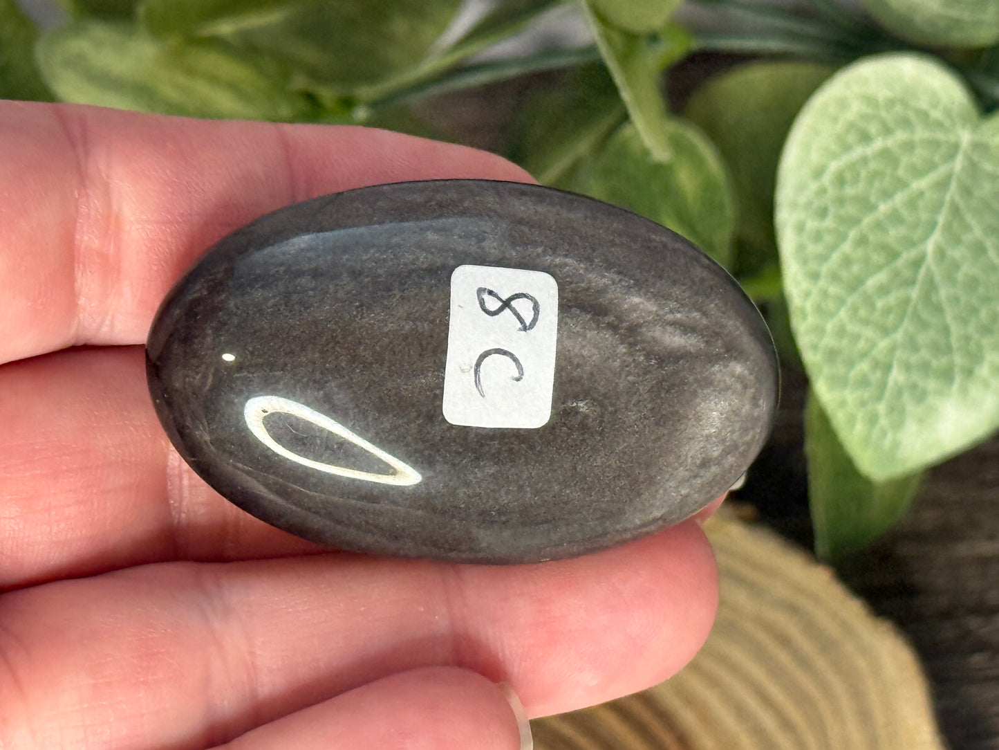 Obsidian - Silver Sheen Palm Stones