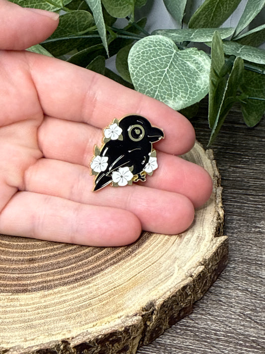 Cute Bird and Flowers Pin
