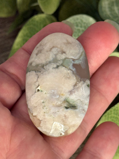 Flower Agate Palm Stones