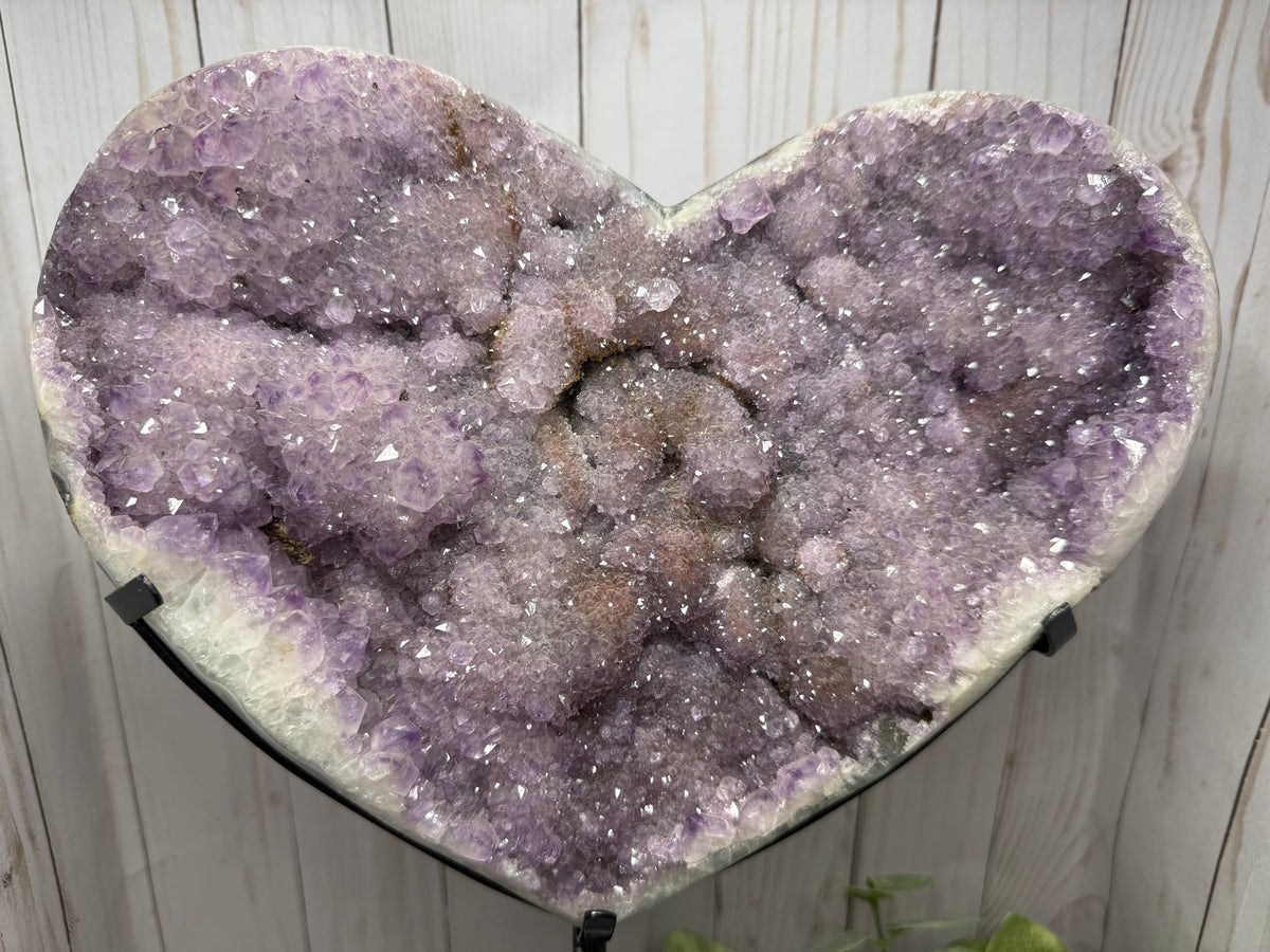 Extra Large Amethyst Heart on Stand