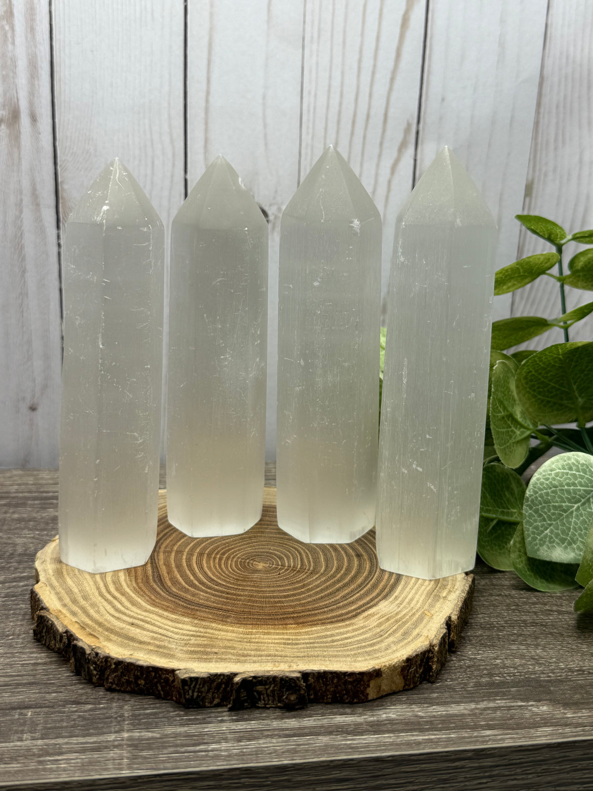 Chakra Carved Selenite Towers